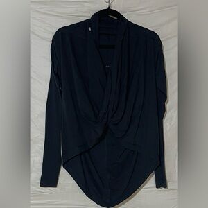 lululemon athletica Black Draped Long Sleeve Shawl-cover up